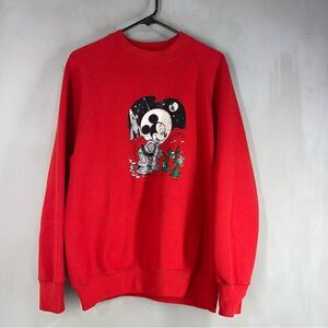 Vintage 90”s Mickey Mouse Astronaut Aliens Red sweatshirt Women Size XL
